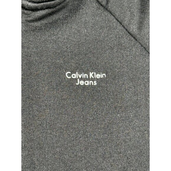 Calvin Klein Jeans Hoodie Womens Size Medium Black White Zip Front Jacket - Picture 4 of 9